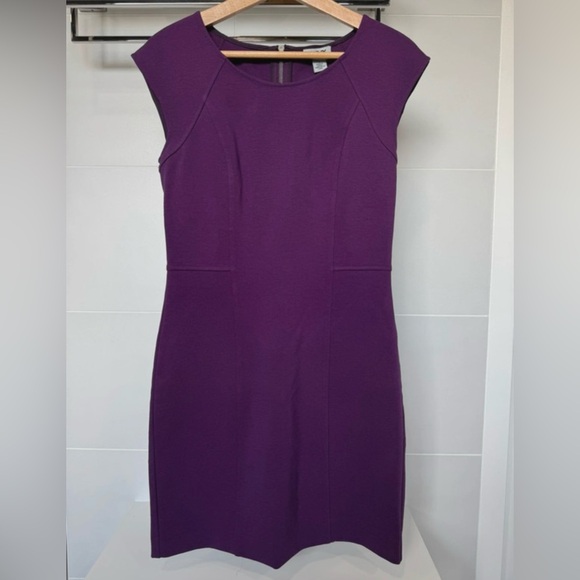 DKNY Purple Cap Sleeve Sheath Dress Size 4 - Picture 1 of 4